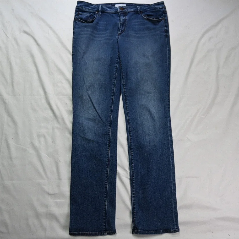 LOFT 31 / 12 Tall Curvy Straight Medium Wash Stretch Denim Womens Jeans